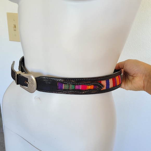 Accessories - Western genuine leather boho belt black